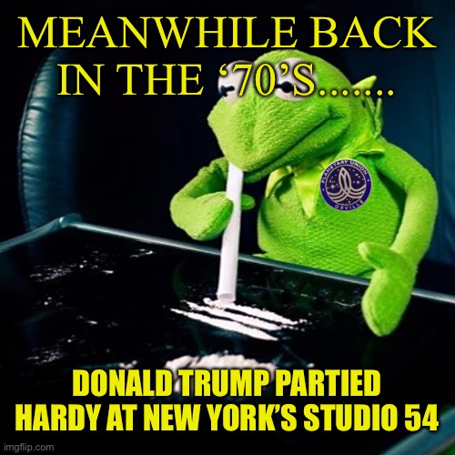 MEANWHILE BACK IN THE ‘70’S....... DONALD TRUMP PARTIED HARDY AT NEW YORK’S STUDIO 54 | made w/ Imgflip meme maker