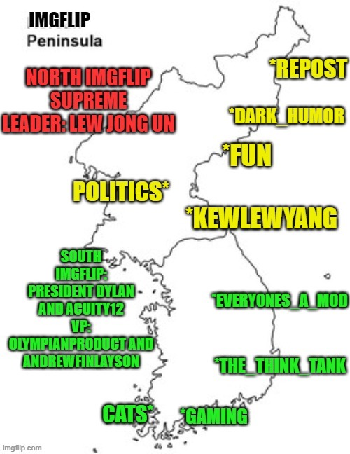 The Imgflip Peninsula (Requested to submit by Nopa) | image tagged in imgflip,north korea,south korea | made w/ Imgflip meme maker