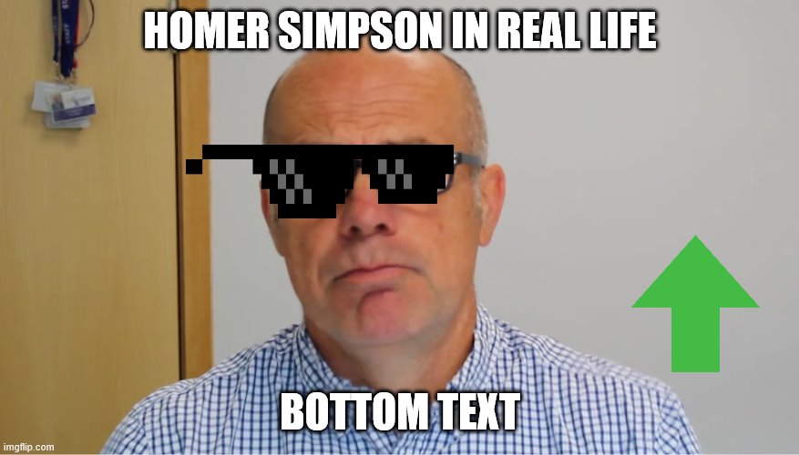 HOMER SIMPSON IN REAL LIFE; BOTTOM TEXT | made w/ Imgflip meme maker