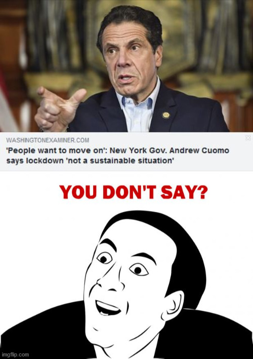 cuomo sucks | image tagged in memes,you don't say,andrew cuomo | made w/ Imgflip meme maker