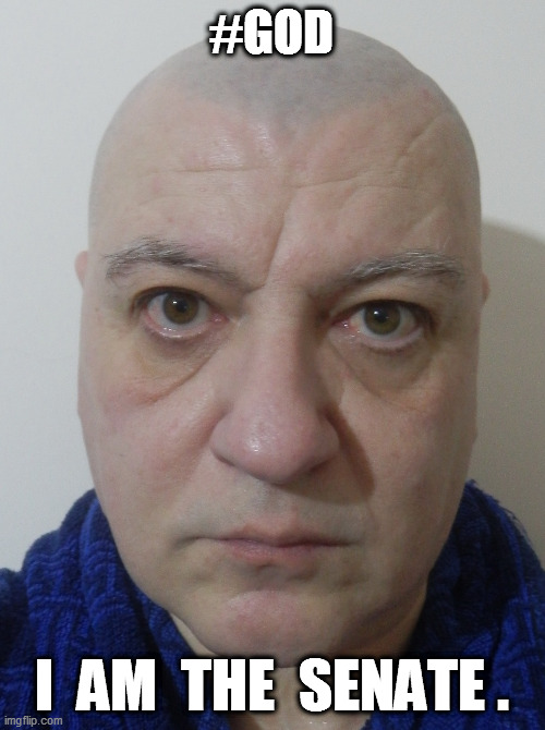 #GOD | #GOD; I  AM  THE  SENATE . | image tagged in god | made w/ Imgflip meme maker