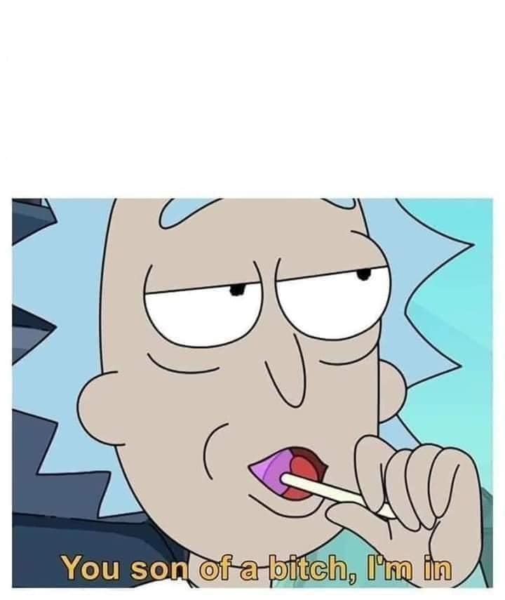 Rick you son of a bitch I'm in Blank Meme Template
