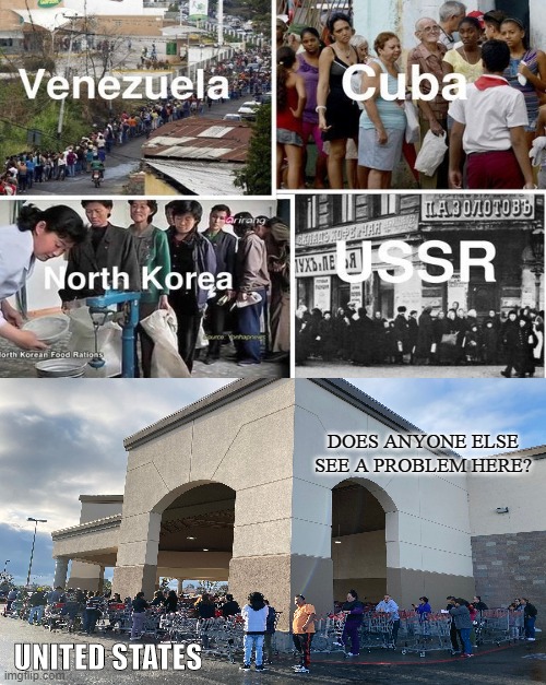 COMMUNIST BREAD LINES | DOES ANYONE ELSE SEE A PROBLEM HERE? UNITED STATES | image tagged in covid-19,coronavirus,communism,maga,government,cdc | made w/ Imgflip meme maker