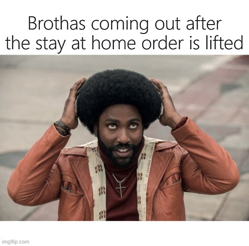 Brothas coming out after the stay at home order is lifted; COVELL BELLAMY III | image tagged in blackkklansman afro after quarantine | made w/ Imgflip meme maker