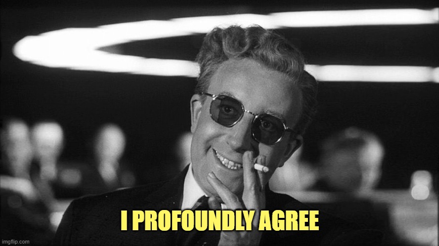 Doctor Strangelove says... | I PROFOUNDLY AGREE | image tagged in doctor strangelove says | made w/ Imgflip meme maker