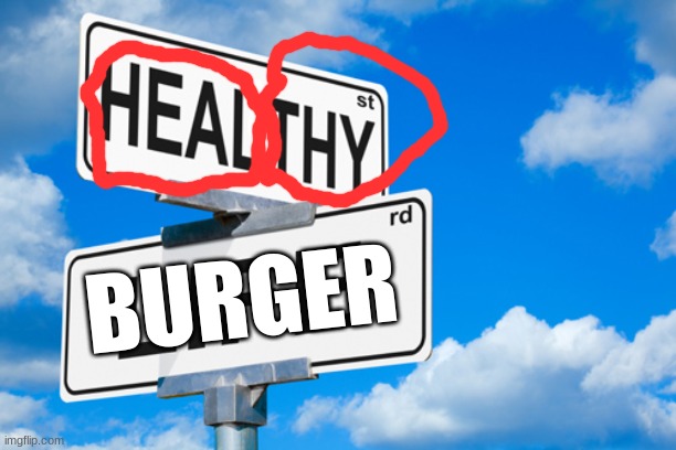 Healthy Life | BURGER | image tagged in healthy life | made w/ Imgflip meme maker