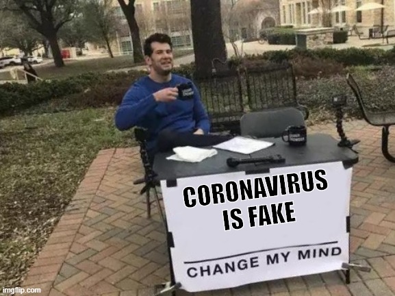 CORONAVIRUS IS FAKE | image tagged in funny memes | made w/ Imgflip meme maker