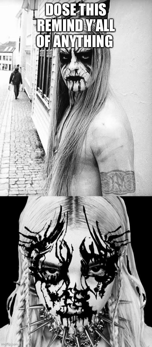 Poppy black metal | DOSE THIS REMIND Y’ALL OF ANYTHING | image tagged in black metal,poppy,heavy metal,metal memes | made w/ Imgflip meme maker