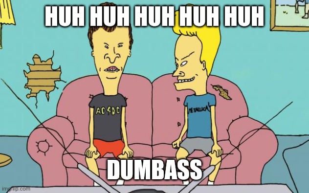 A Statement | HUH HUH HUH HUH HUH; DUMBASS | image tagged in beavis and butthead | made w/ Imgflip meme maker