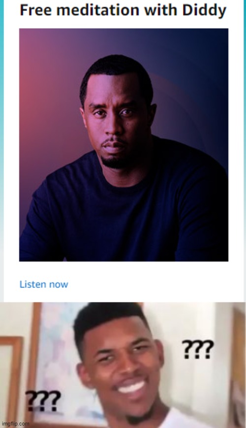 This was an actual ad on Amazon. | image tagged in nick young,meditation,rap,wtf,wth,huh | made w/ Imgflip meme maker