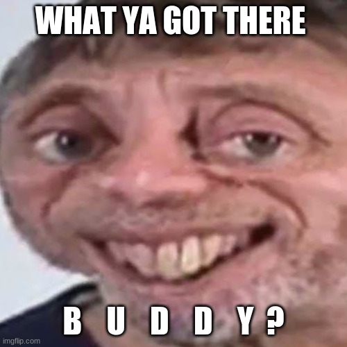Noice | WHAT YA GOT THERE; B    U    D    D    Y  ? | image tagged in noice,memes | made w/ Imgflip meme maker