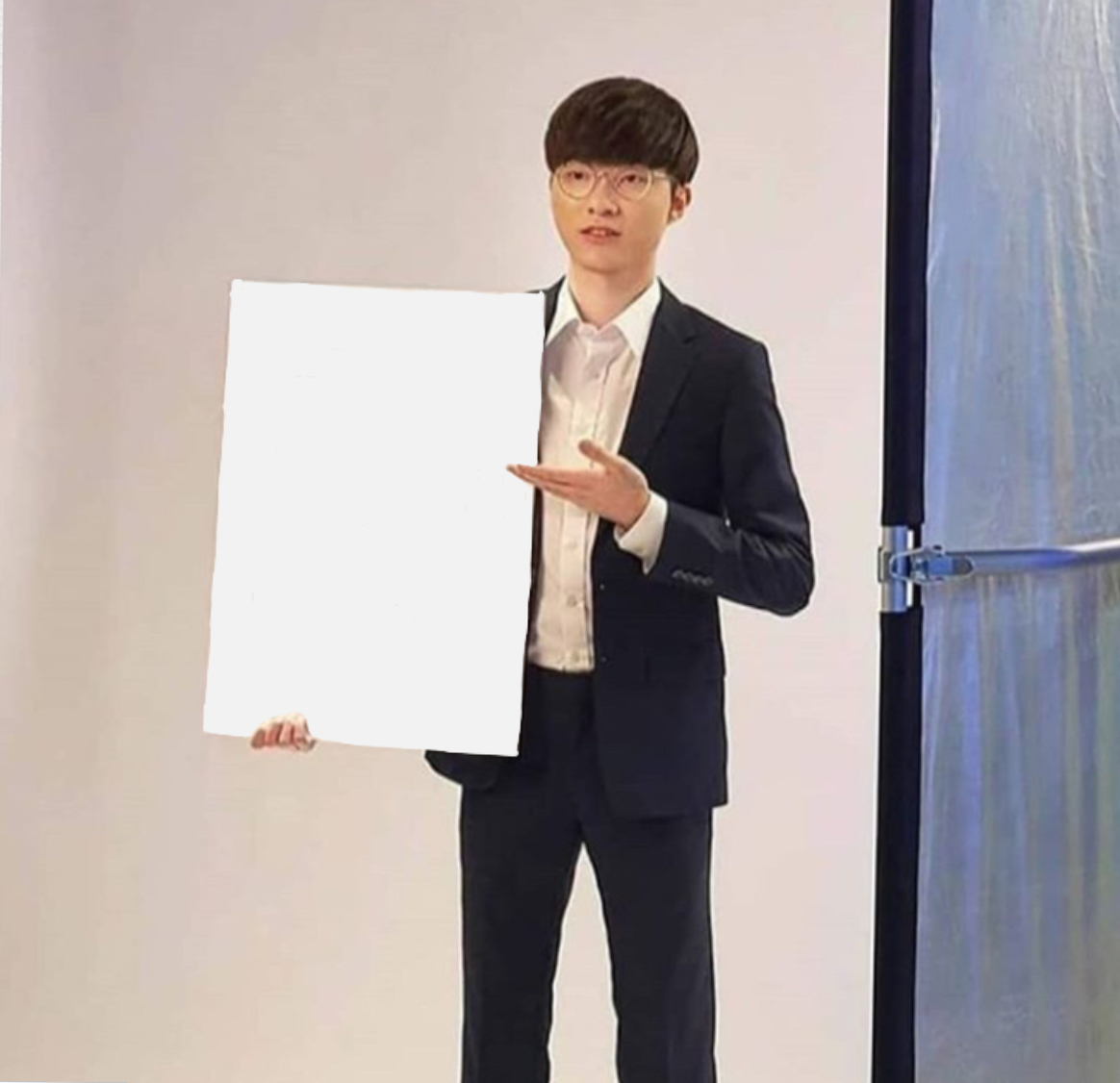 High Quality Faker Holding Card Blank Meme Template