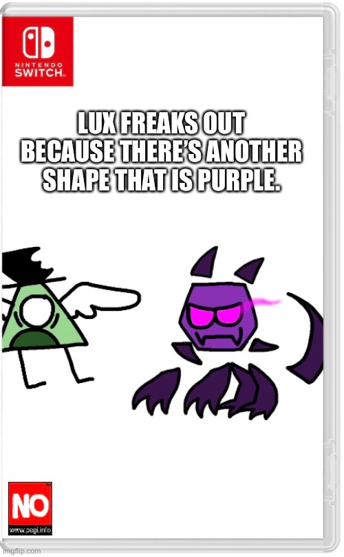 “AGH- S-Spectra Is that you..?” | LUX FREAKS OUT BECAUSE THERE’S ANOTHER SHAPE THAT IS PURPLE. | made w/ Imgflip meme maker