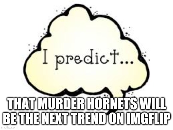 I predict... | THAT MURDER HORNETS WILL BE THE NEXT TREND ON IMGFLIP | image tagged in i think we all know where this is going | made w/ Imgflip meme maker