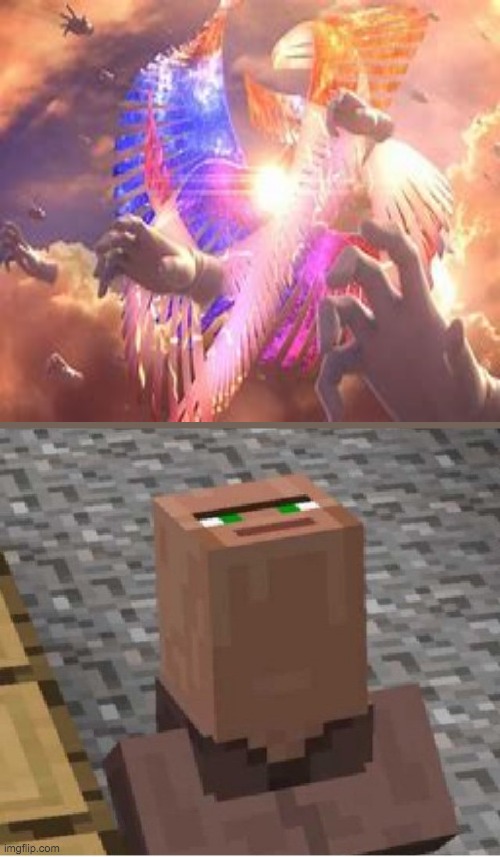 Minecraft Villager Looking Up | image tagged in minecraft villager looking up,galeem,super smash bros | made w/ Imgflip meme maker
