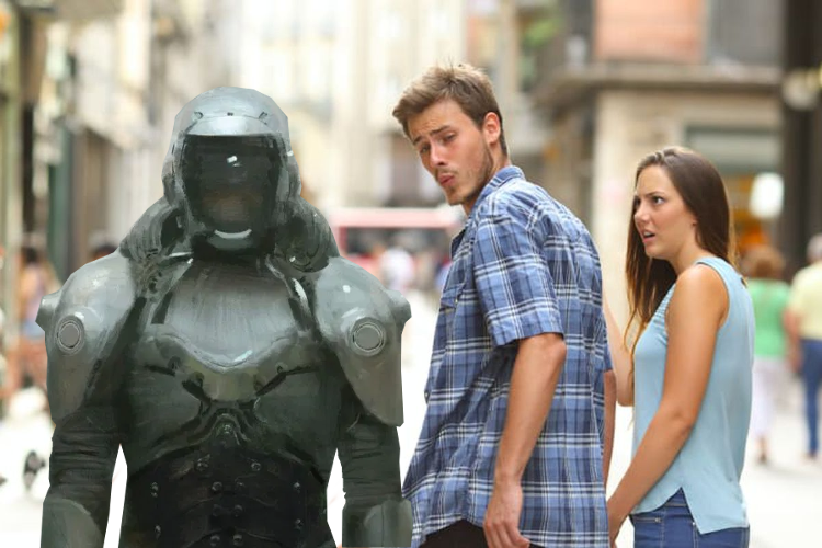 Distracted Girlfriend Murderbot Blank Meme Template