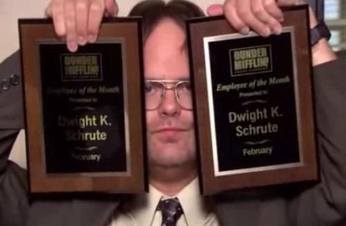Dwight Schrute Two Plaques Blank Meme Template