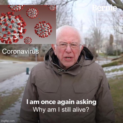 Bernie I Am Once Again Asking For Your Support | Coronavirus; Why am I still alive? | image tagged in memes,bernie i am once again asking for your support | made w/ Imgflip meme maker