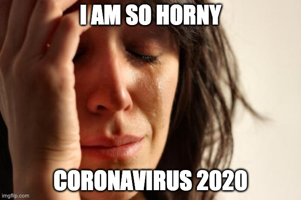Coronavirus 2020 | I AM SO HORNY; CORONAVIRUS 2020 | image tagged in memes,first world problems | made w/ Imgflip meme maker