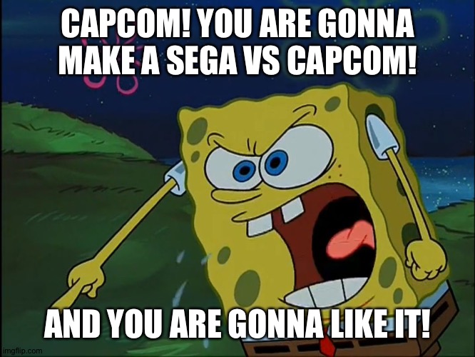 YOU ARE GONNA LIKE IT! | CAPCOM! YOU ARE GONNA MAKE A SEGA VS CAPCOM! AND YOU ARE GONNA LIKE IT! | image tagged in you are gonna like it | made w/ Imgflip meme maker