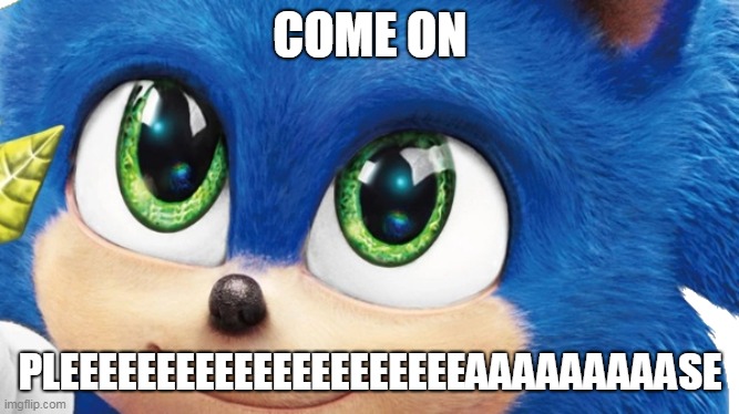 Even Baby Sonic Says PLZZZ | COME ON; PLEEEEEEEEEEEEEEEEEEEEEAAAAAAAAASE | image tagged in baby sonic,convincing | made w/ Imgflip meme maker