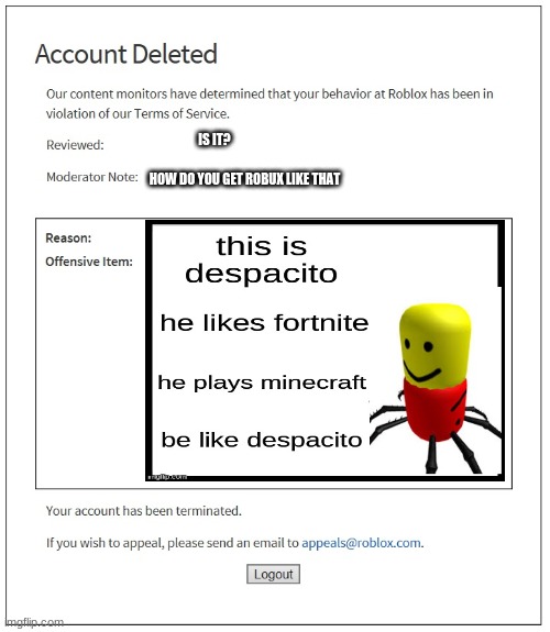 Roblox Banned Memes