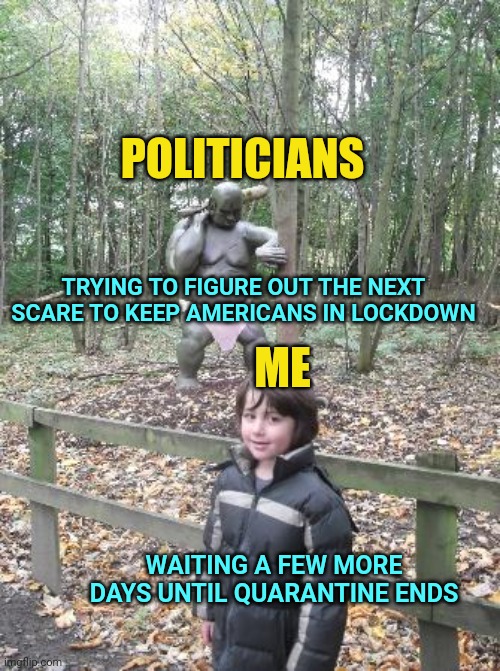 Coronavirus Quarantine: Americans VS Politicians Reality | POLITICIANS; TRYING TO FIGURE OUT THE NEXT SCARE TO KEEP AMERICANS IN LOCKDOWN; ME; WAITING A FEW MORE DAYS UNTIL QUARANTINE ENDS | image tagged in reality troll meme,quarantine,lockdown,america,politics | made w/ Imgflip meme maker