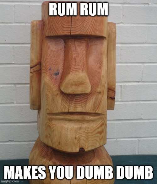 Words of advice.... | RUM RUM; MAKES YOU DUMB DUMB | image tagged in advice,drinking,habits | made w/ Imgflip meme maker