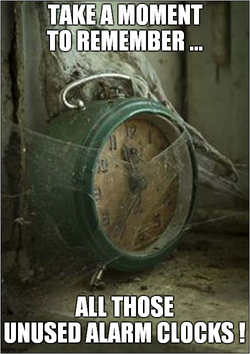 It Feels Like Time Is Standing Still ! | TAKE A MOMENT TO REMEMBER ... ALL THOSE UNUSED ALARM CLOCKS ! | image tagged in fun,alarm clock,corona virus,lockdown | made w/ Imgflip meme maker