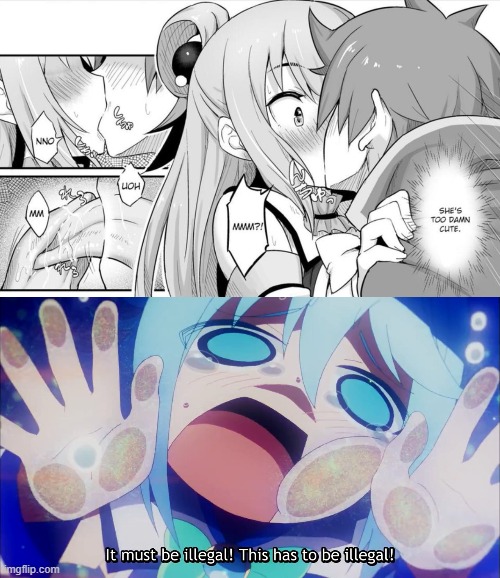 Aqua doesn't approve this | image tagged in konosuba,funny,funny memes,memes | made w/ Imgflip meme maker