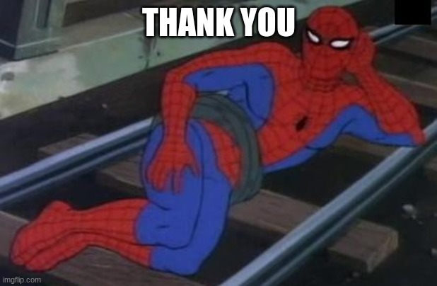 Sexy Railroad Spiderman | THANK YOU | image tagged in memes,sexy railroad spiderman,spiderman | made w/ Imgflip meme maker