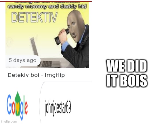 thx | WE DID IT BOIS | image tagged in thank you,your awsome | made w/ Imgflip meme maker