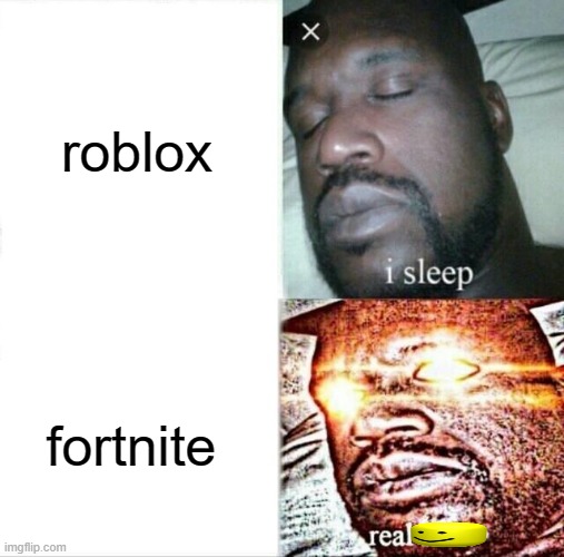 Sleeping Shaq | roblox; fortnite | image tagged in memes,sleeping shaq | made w/ Imgflip meme maker