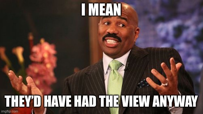 Steve Harvey Meme | I MEAN THEY’D HAVE HAD THE VIEW ANYWAY | image tagged in memes,steve harvey | made w/ Imgflip meme maker