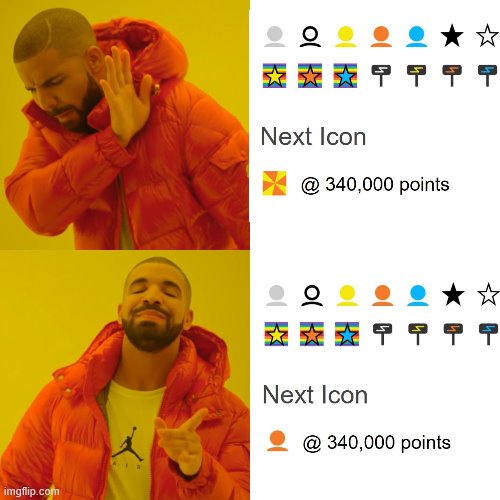 These icons are too unimaginative anyway! | image tagged in memes,drake hotline bling,orange,maga | made w/ Imgflip meme maker