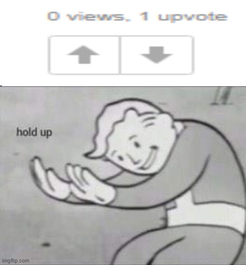 hold up | image tagged in fallout hold up with space on the top | made w/ Imgflip meme maker