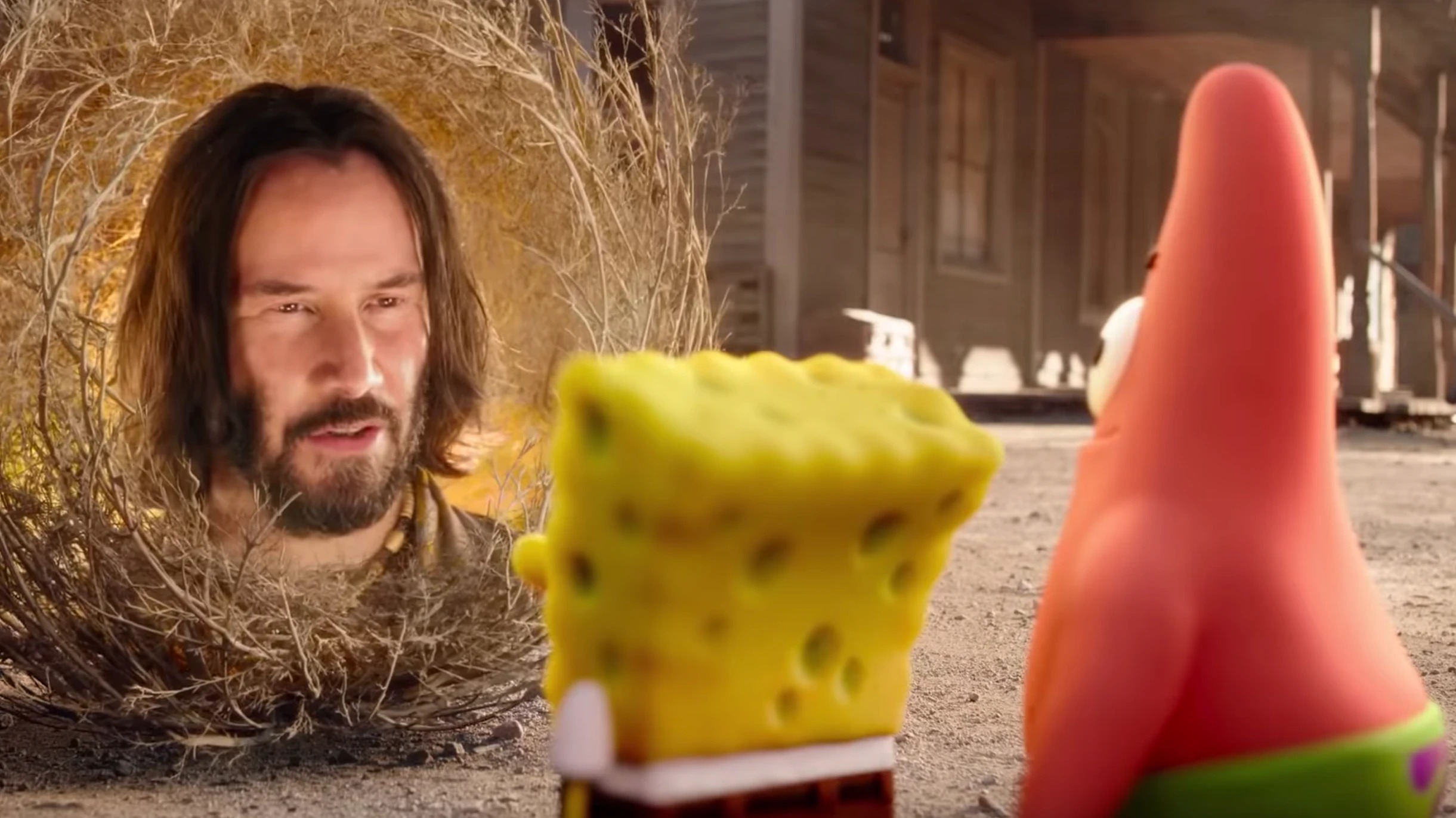 High Quality Keanu Meets Spongebob Blank Meme Template
