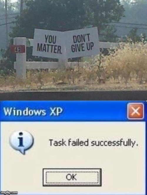 task failed succesfully | image tagged in task failed successfully | made w/ Imgflip meme maker