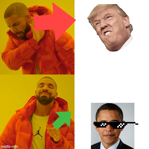 Trump-vs-obama | image tagged in memes,drake hotline bling | made w/ Imgflip meme maker