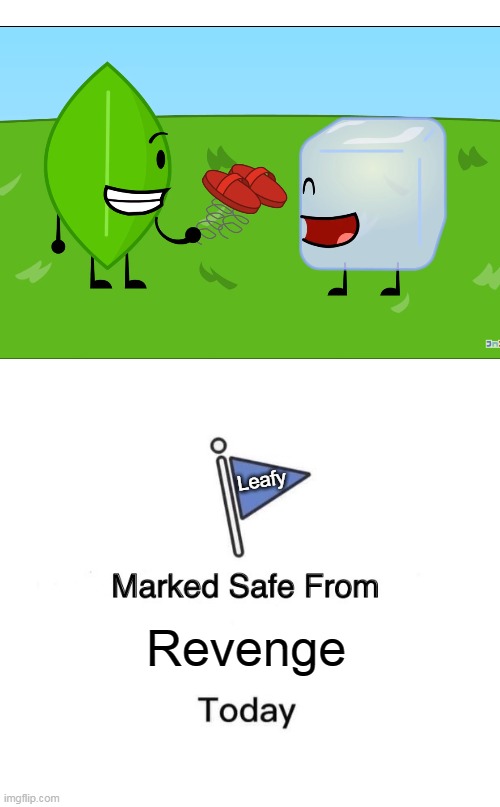 Leafy | Leafy; Revenge | image tagged in memes,marked safe from,bfb,bfdi | made w/ Imgflip meme maker