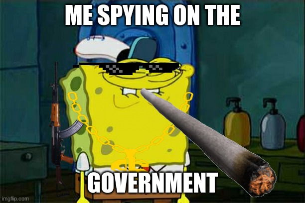 ME SPYING ON THE; GOVERNMENT | image tagged in politics | made w/ Imgflip meme maker
