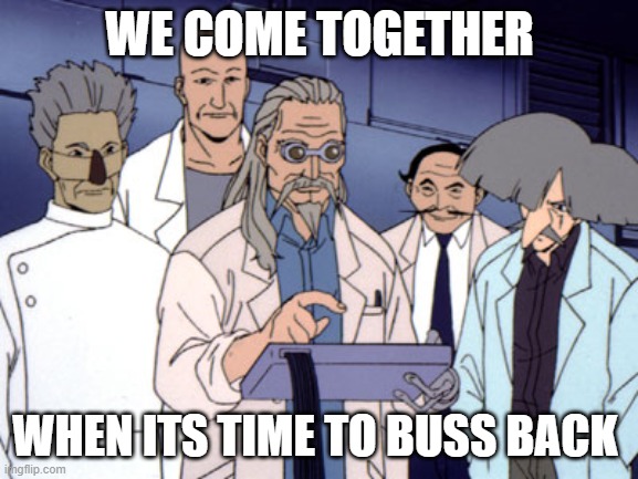 go get em | WE COME TOGETHER; WHEN ITS TIME TO BUSS BACK | image tagged in gundam | made w/ Imgflip meme maker