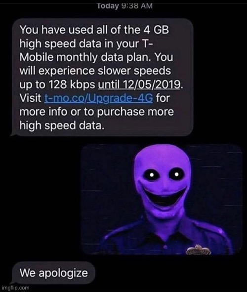 They apologize | image tagged in fnaf,purple guy | made w/ Imgflip meme maker