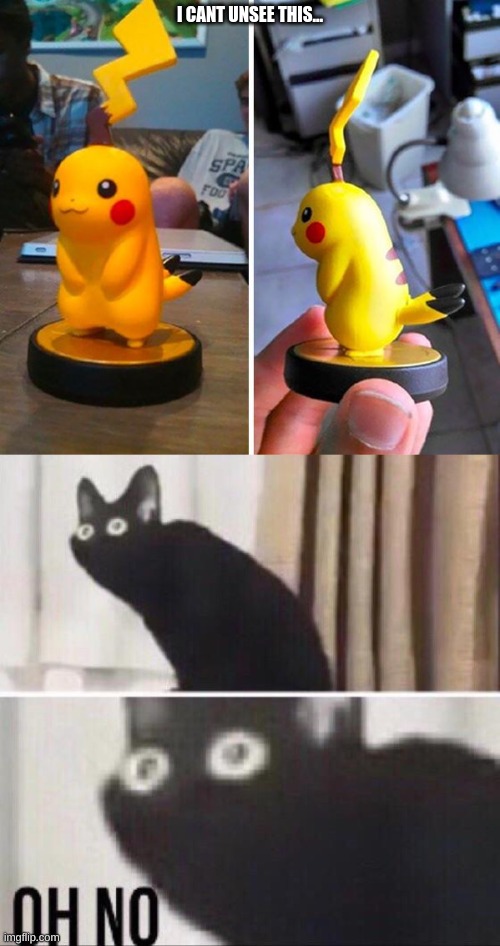 I CANT UNSEE THIS... | image tagged in oh no cat,fail | made w/ Imgflip meme maker
