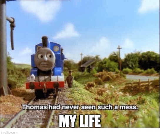 Lol | MY LIFE | image tagged in thomas had never seen such a mess,thug life | made w/ Imgflip meme maker