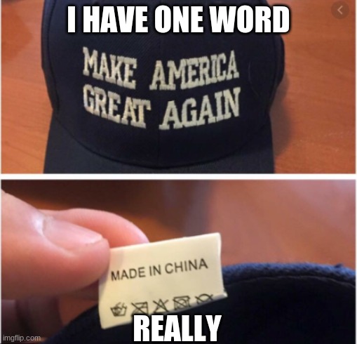 I have one word | I HAVE ONE WORD; REALLY | image tagged in america,china | made w/ Imgflip meme maker