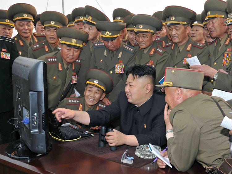 Kim with generals Blank Meme Template