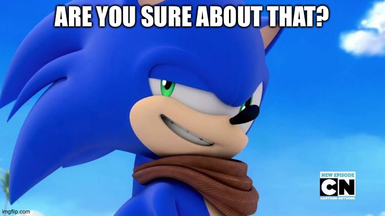 Sonic Meme | ARE YOU SURE ABOUT THAT? | image tagged in sonic meme | made w/ Imgflip meme maker
