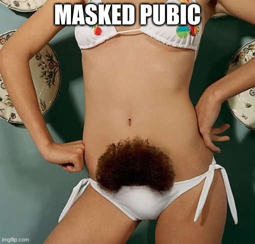 hairy bush | MASKED PUBIC | image tagged in hairy bush | made w/ Imgflip meme maker