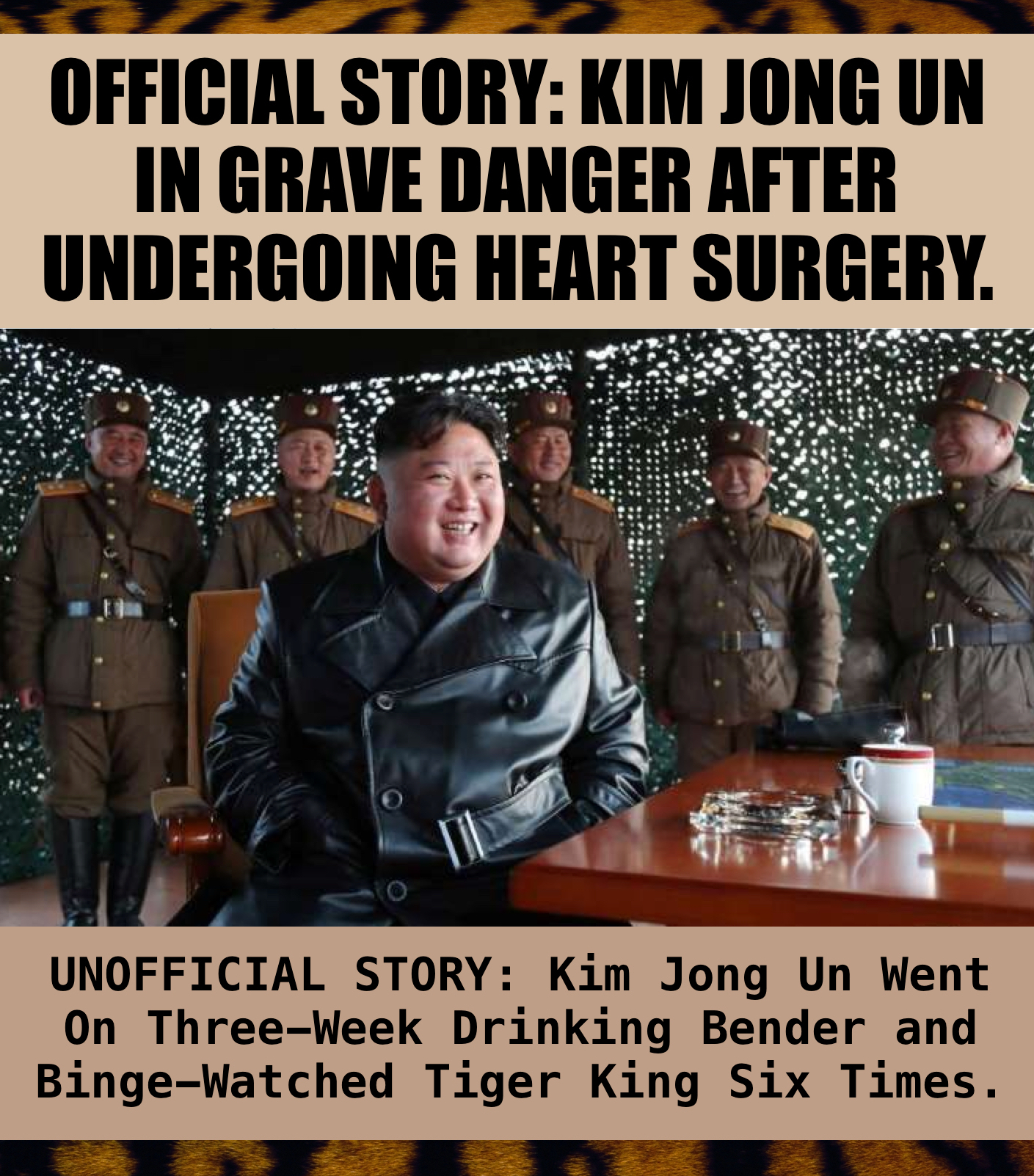 High Quality Official-Story-Kim-Jong-Un-Feared-Dead-Had-3-Week-Bender Blank Meme Template